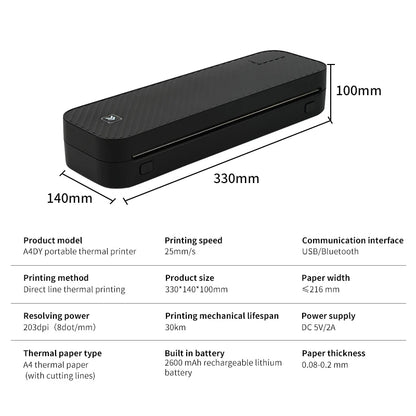 Inkless Portable Thermal Printer