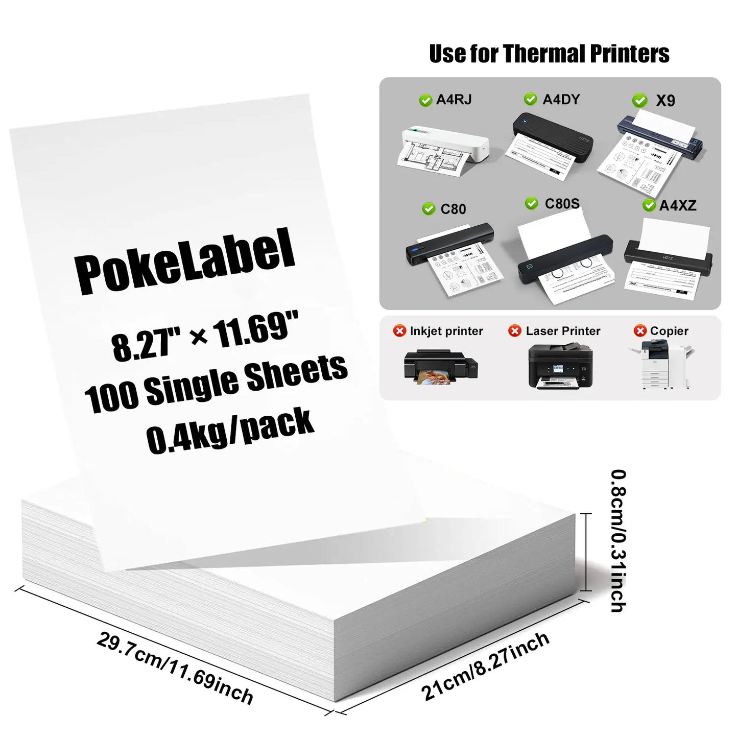 Inkless Portable Thermal Printer